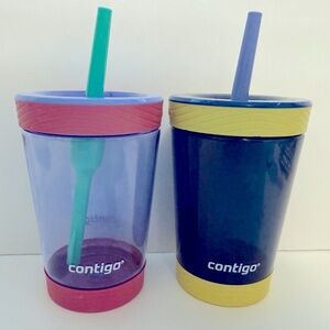 2 Contigo BPA-Free Tumblers with straw